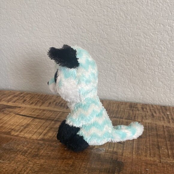 TY Beanie Boos ATLAS Fox Aqua White Plush TySilk Small 6"  Blue Sparkle Eyes - Picture 3 of 7